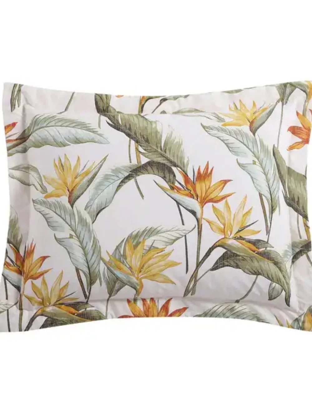 2 Tommy Bahama King Birds of Paradise pillow cases tropical green orange floral